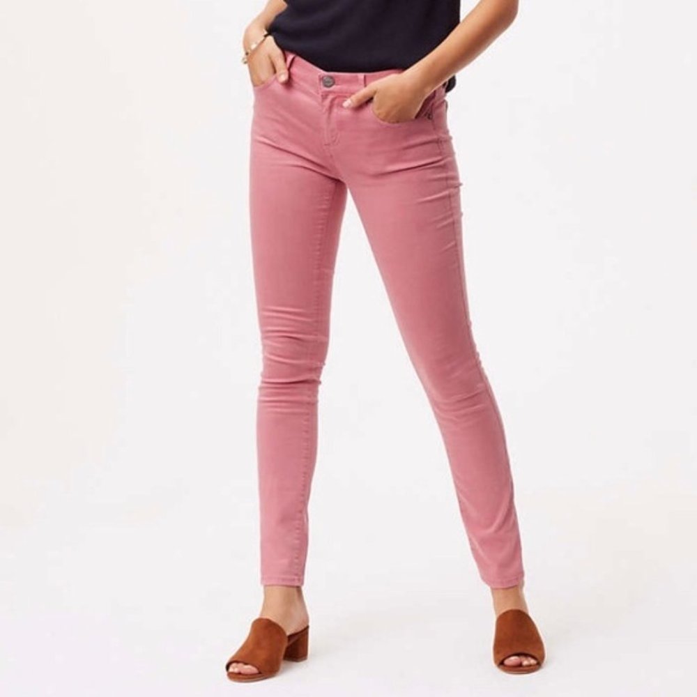 LOFT Modern Skinny Ankle Jeans Rosy Pink